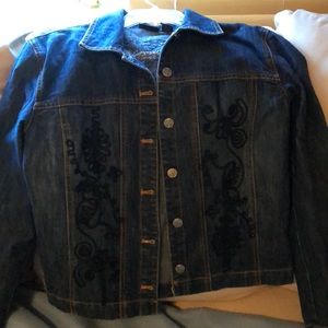 Embroidered jeans jacket